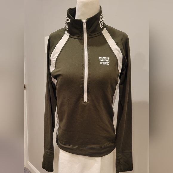 Victoria’s Secret-Pink ultimate olive green half zip - size small - Picture 1 of 8
